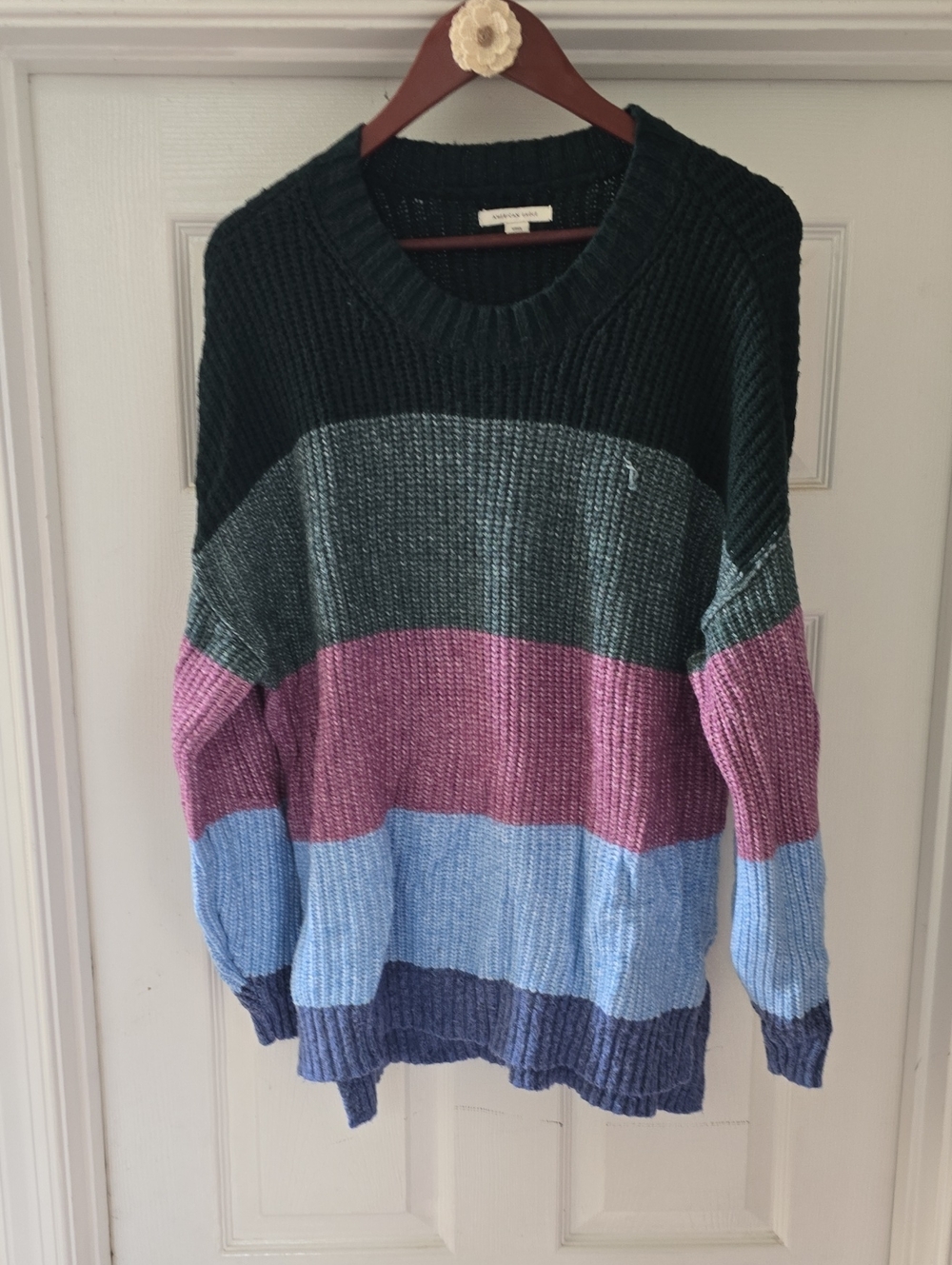 American Eagle Striped Crewneck Sweater- Size SM